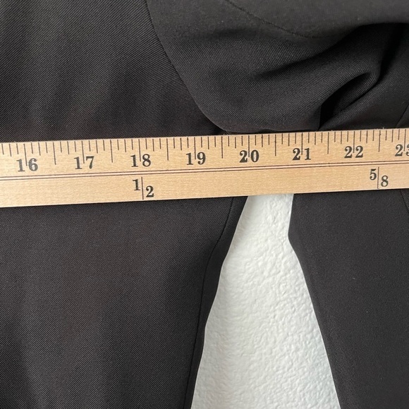 Evia Black Pleated Peplum Blazer sz 2x Dress Classy Work Coat Double Button - Picture 7 of 8